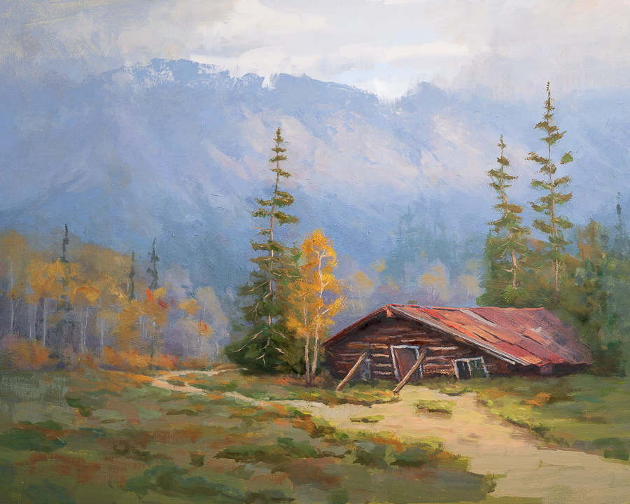 Cabin on the Way to the Mountains